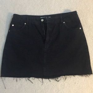 Topshop black denim skirt